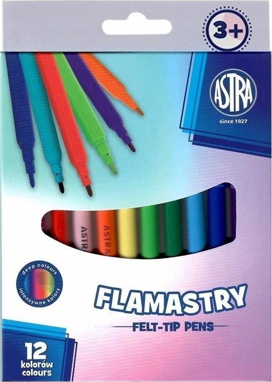 Flamastry okrągłe Cx Pastel Line 12 kolorów ASTRA