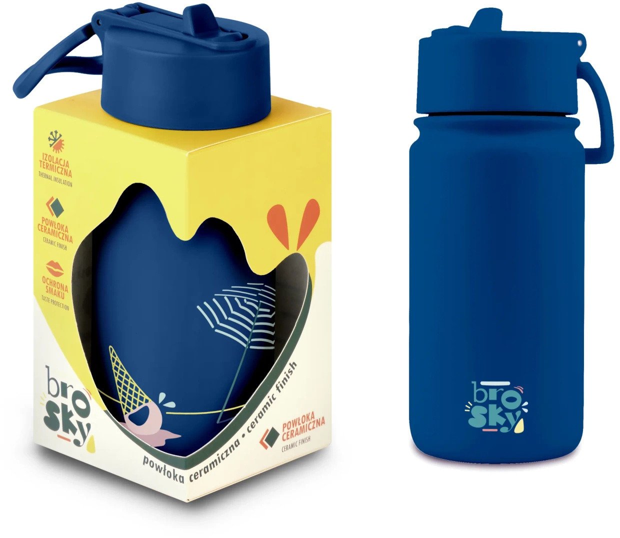 Brosky O. Granatowy bidon termiczny na wodę 450 ml