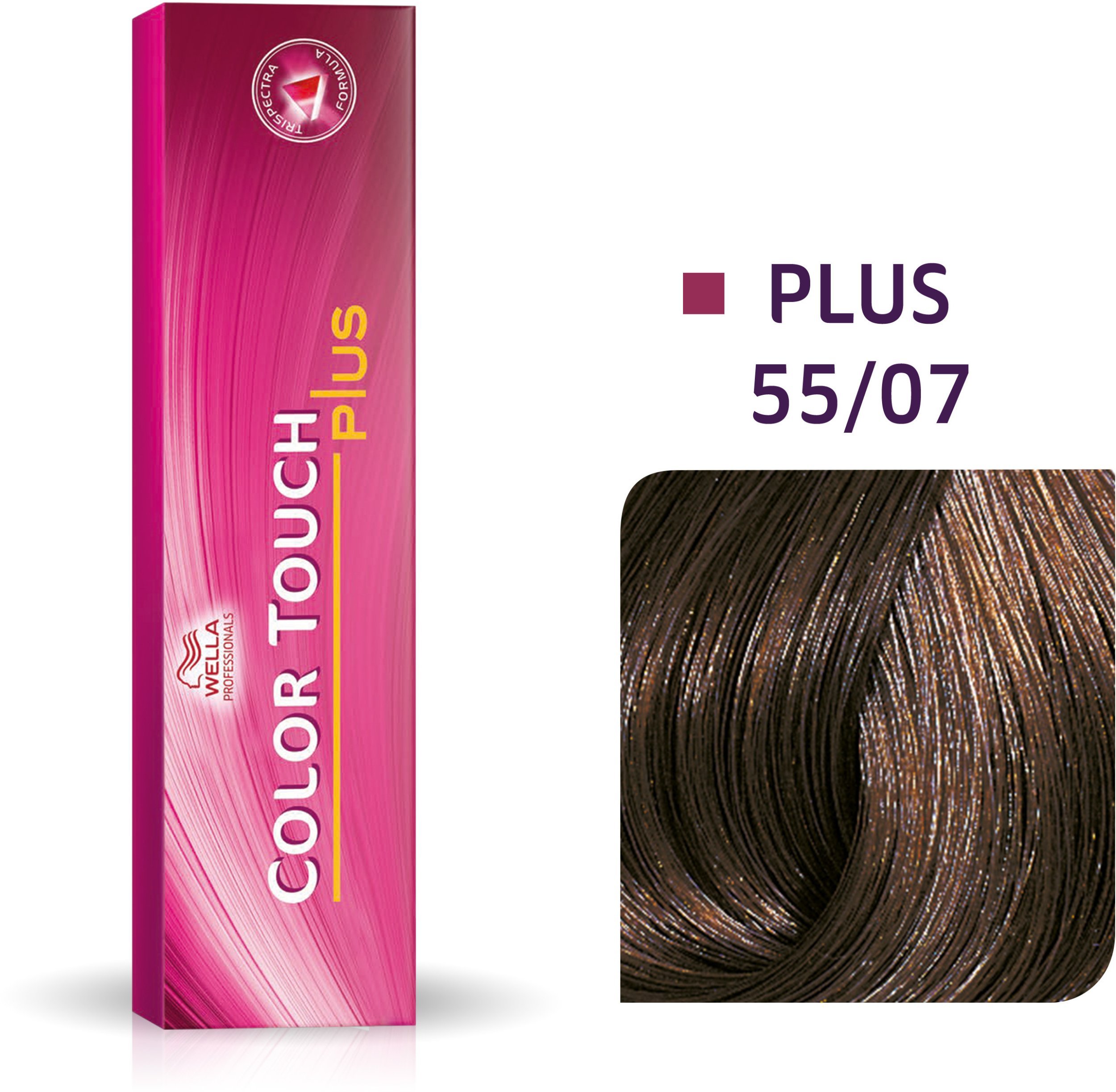 Wella Professionals Wella Professionals, Color Touch Plus, Ammonia-Free, Semi-Permanent Hair Dye, 55/07 Light Chestnut Intense Natural Brown, 60 ml Fo