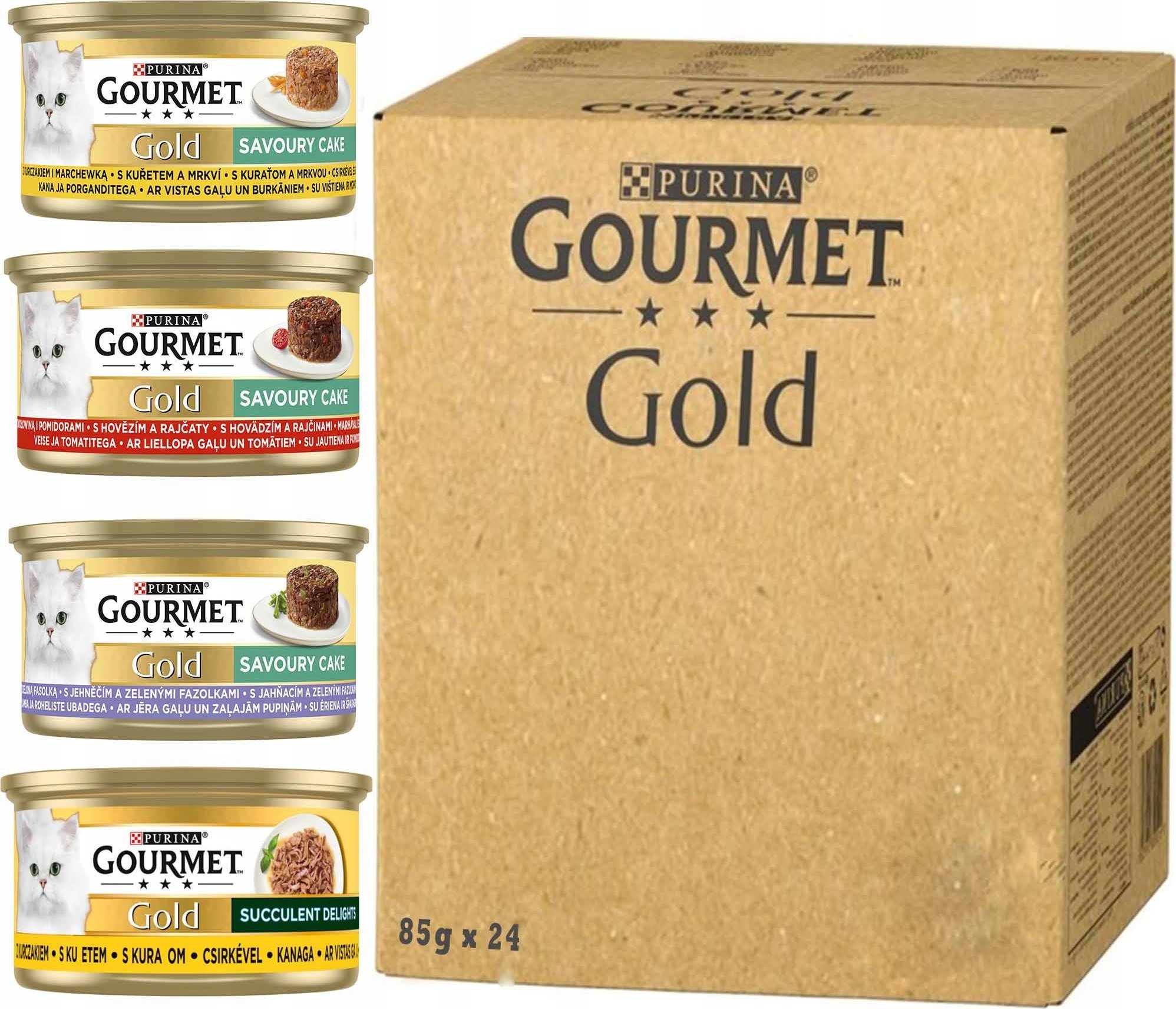 Purina Purina Gourmet Gold Mix smaków Mokra karma dla kotów 85 g x 24 sztuki