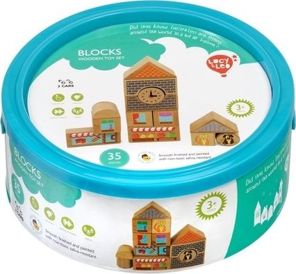 Lucy&Leo Klocki drewniane Miasto 32 elementów #T1