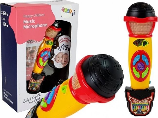 Lean Sport Mikrofon Żółto- Czarny Karaoke Nagrywający Piosenki (7570)