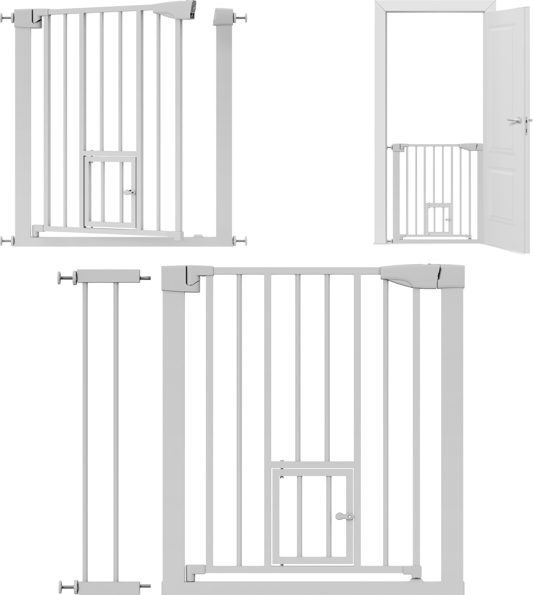 Barierka Rozporowa Bramka Dla Dzieci Zwierząt Guardian 2.0 White