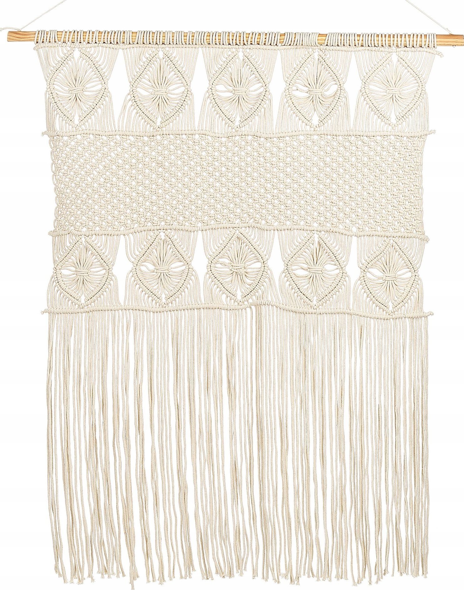 Beliani Dekoracja ścienna makrama bawełniana beżowa LAHRI