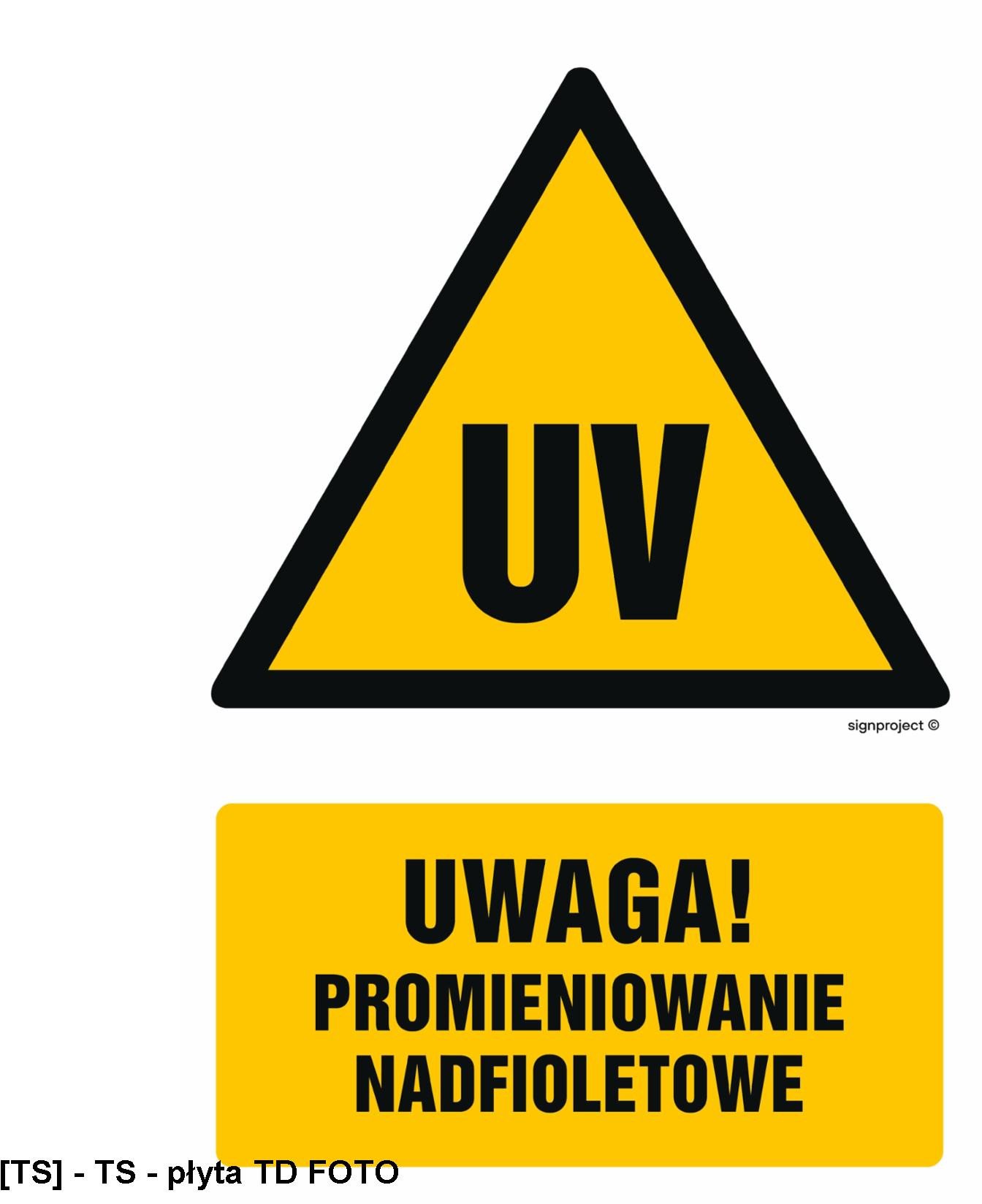 GF051 - Uwaga promieniowanie nadfioletowe 500x750