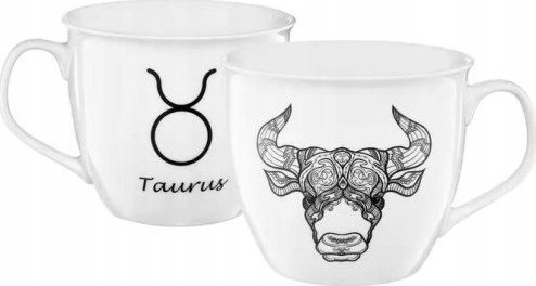 Dajar Kubek zodiak byk porcelanowy biały 550 ml