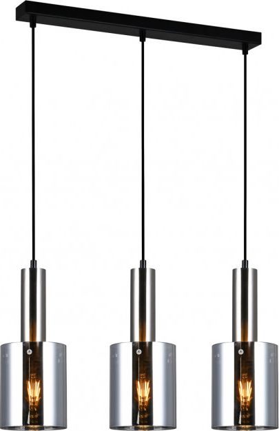 Lampa wisząca Italux Sardo nowoczesna czarny (PND-5581-3-SC+SG)
