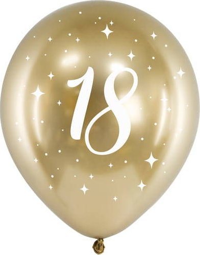 Party Deco Balony Glossy 30cm, 18, złoty one size