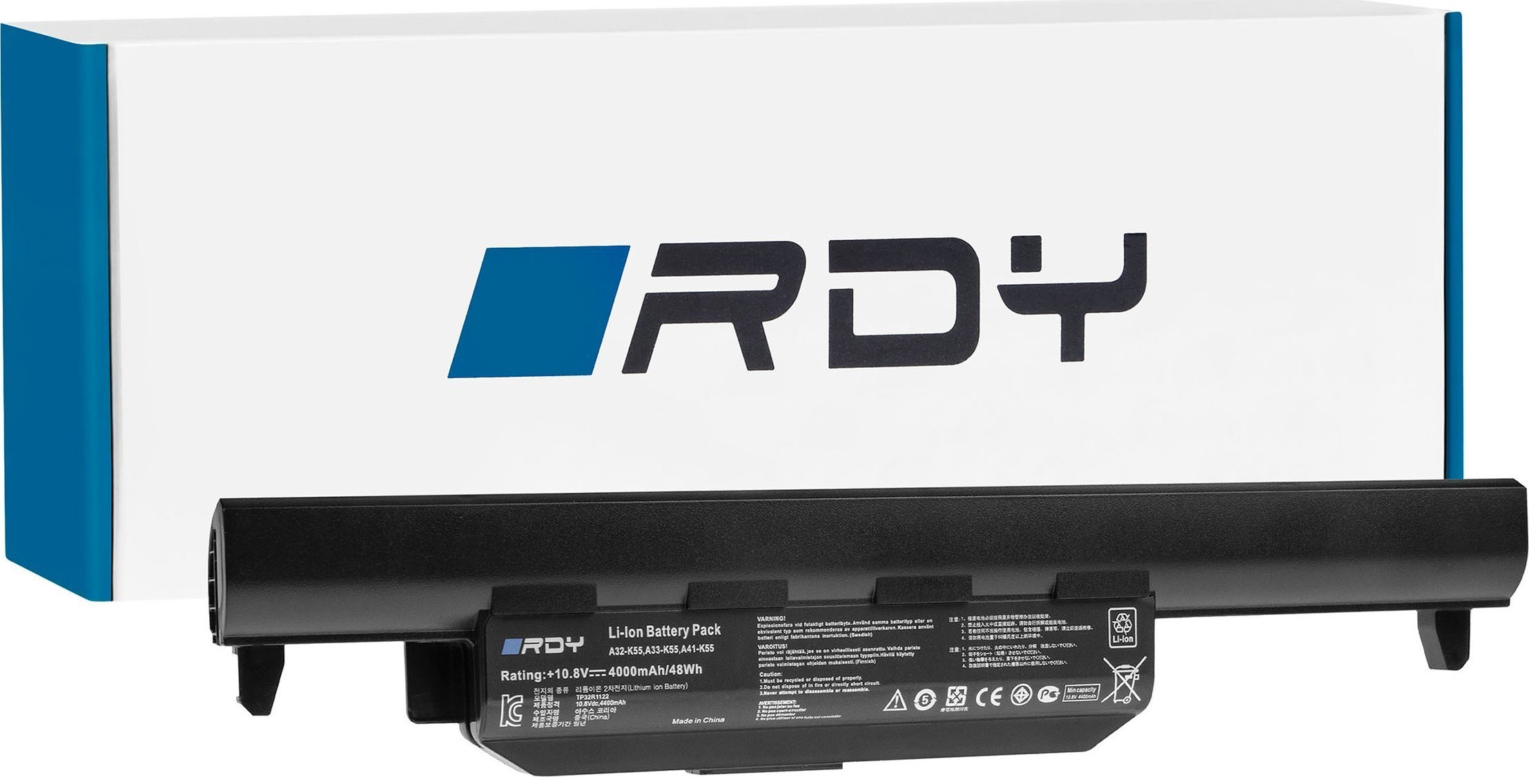 Bateria RDY A32-K55 do Asus R500 R500V R500VD R500VJ R700 R700V K55A K55V K55VD K55VJ K55VM X55A X55U X75V X75VB