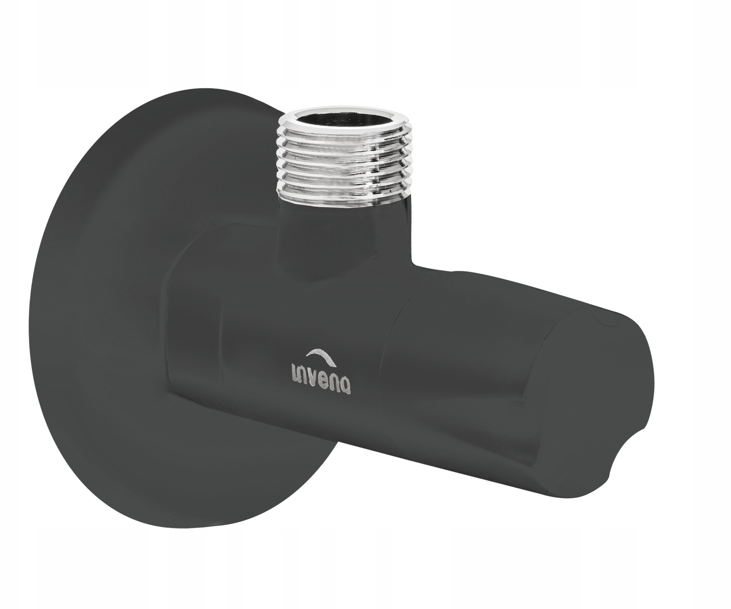 Invena zawór kątowy z głowicą ceramiczną 1/2"x1/2", czarny ZW-49-01C-W