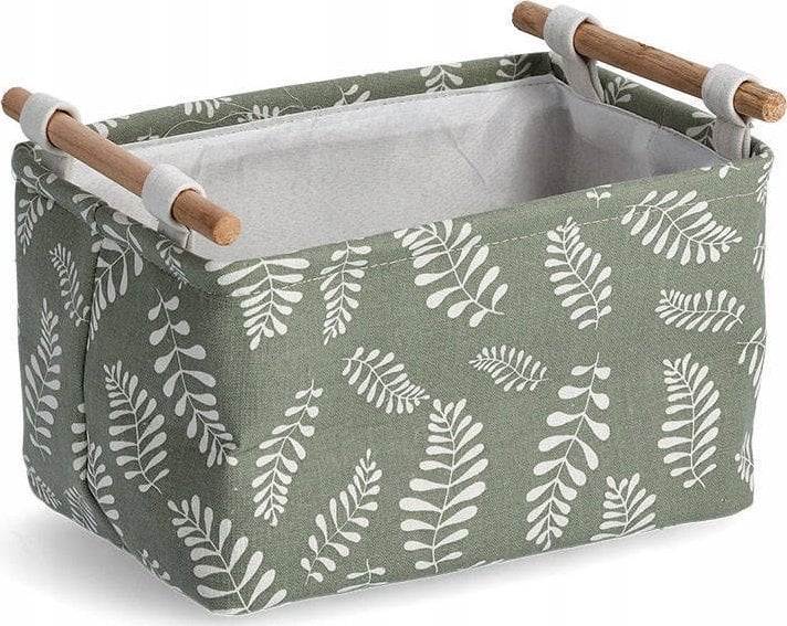 Zeller Pojemnik do przechowywania, bawełniany z uchwytem, motyw liści