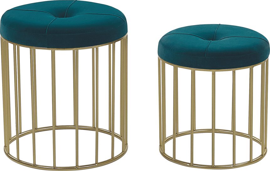 Beliani Zestaw 2 stołków niebieski LUBBOCK