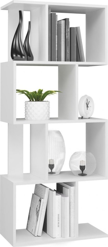 Topeshop REGAŁ OTWARTY STOJĄCY BIAŁY PÓŁKA SZAFKA FIESTA 4P