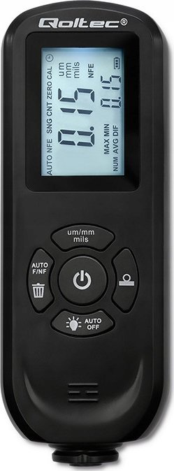 Qoltec Miernik grubości lakieru z podświetlanym bocznym wyświetlaczem LCD | 0 ~ 2000um