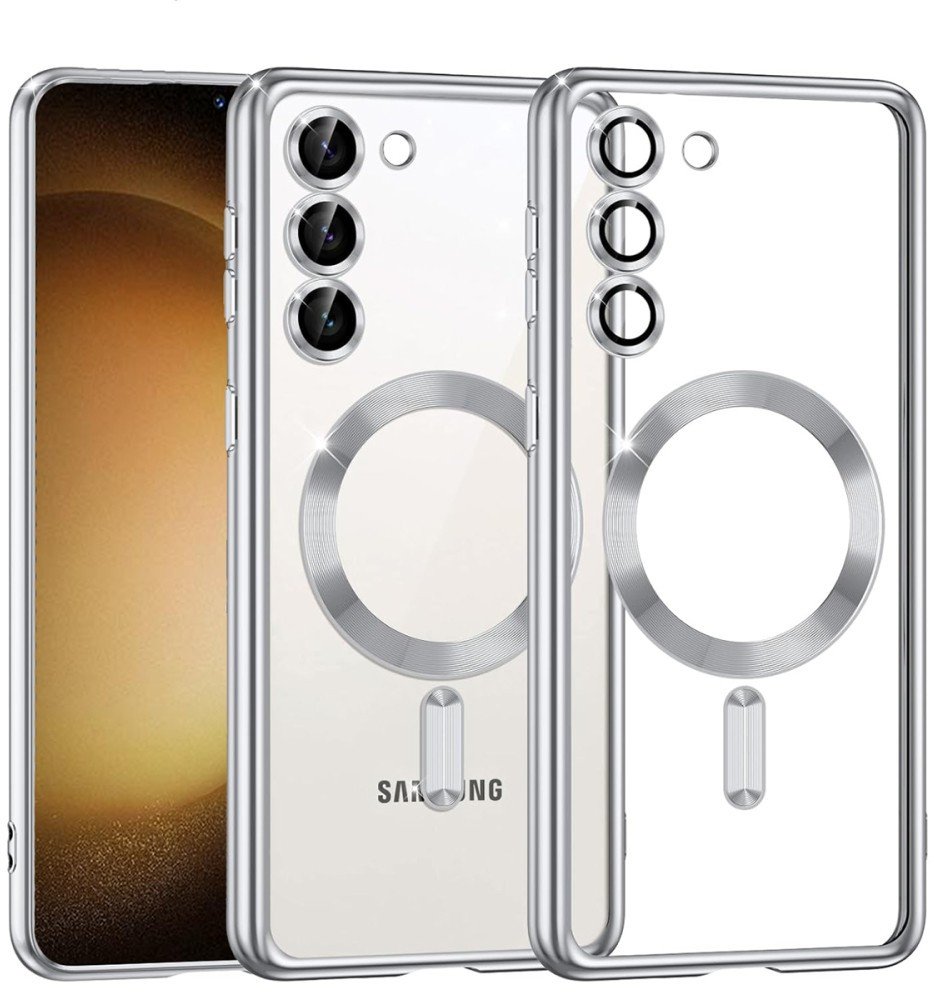 Etui Supero magnetyczne tpuplating do Galaxy S23, przezroczysto-srebrne