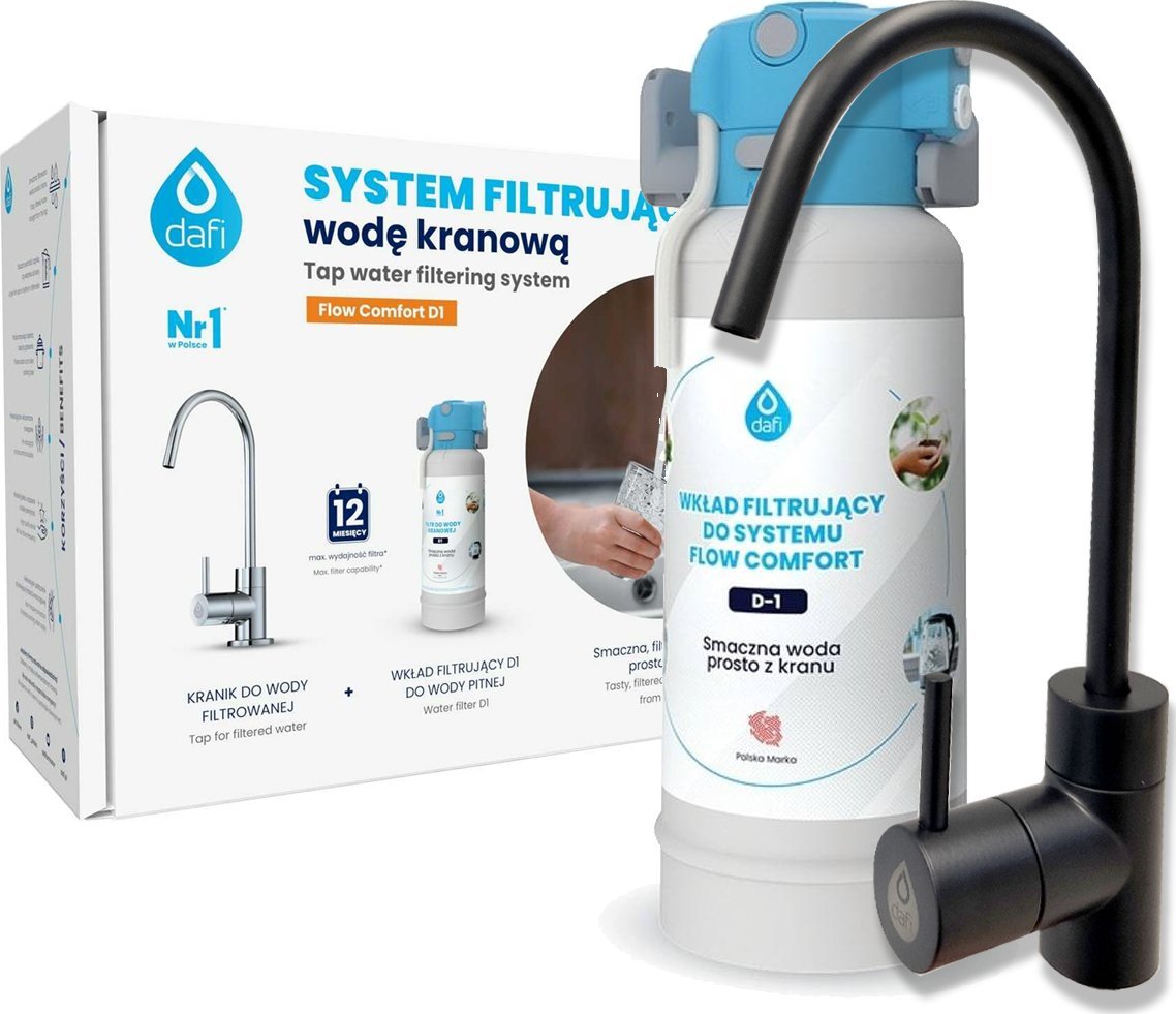 Dafi Dafi Flow Comfort D1 System filtrujący wodę z czarnym kranikiem