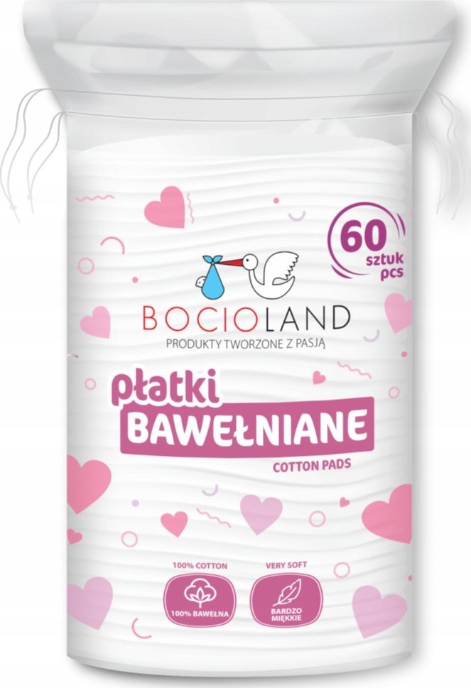 Bocioland 1585 PŁATKI KOSMETYCZNE BAWEŁNIANE 60SZT BL158