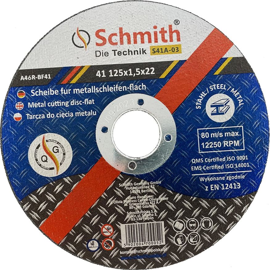 Schmith Tarcza Do Cięcia Metalu 125x1,5