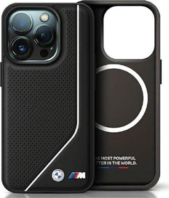 BMW Perforated Twisted Line MagSafe - Etui iPhone 15 (czarny)
