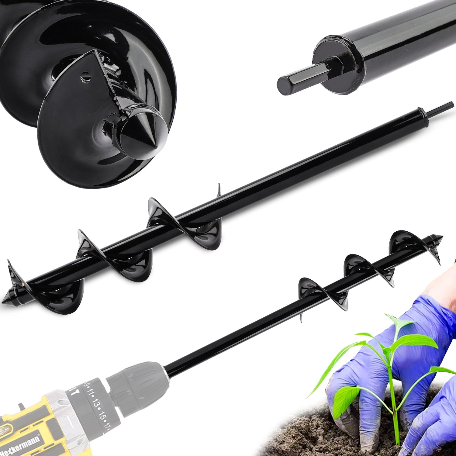 Wiertło ogrodowe Świder Wiertnica glebowa Heckermann 10x80cm