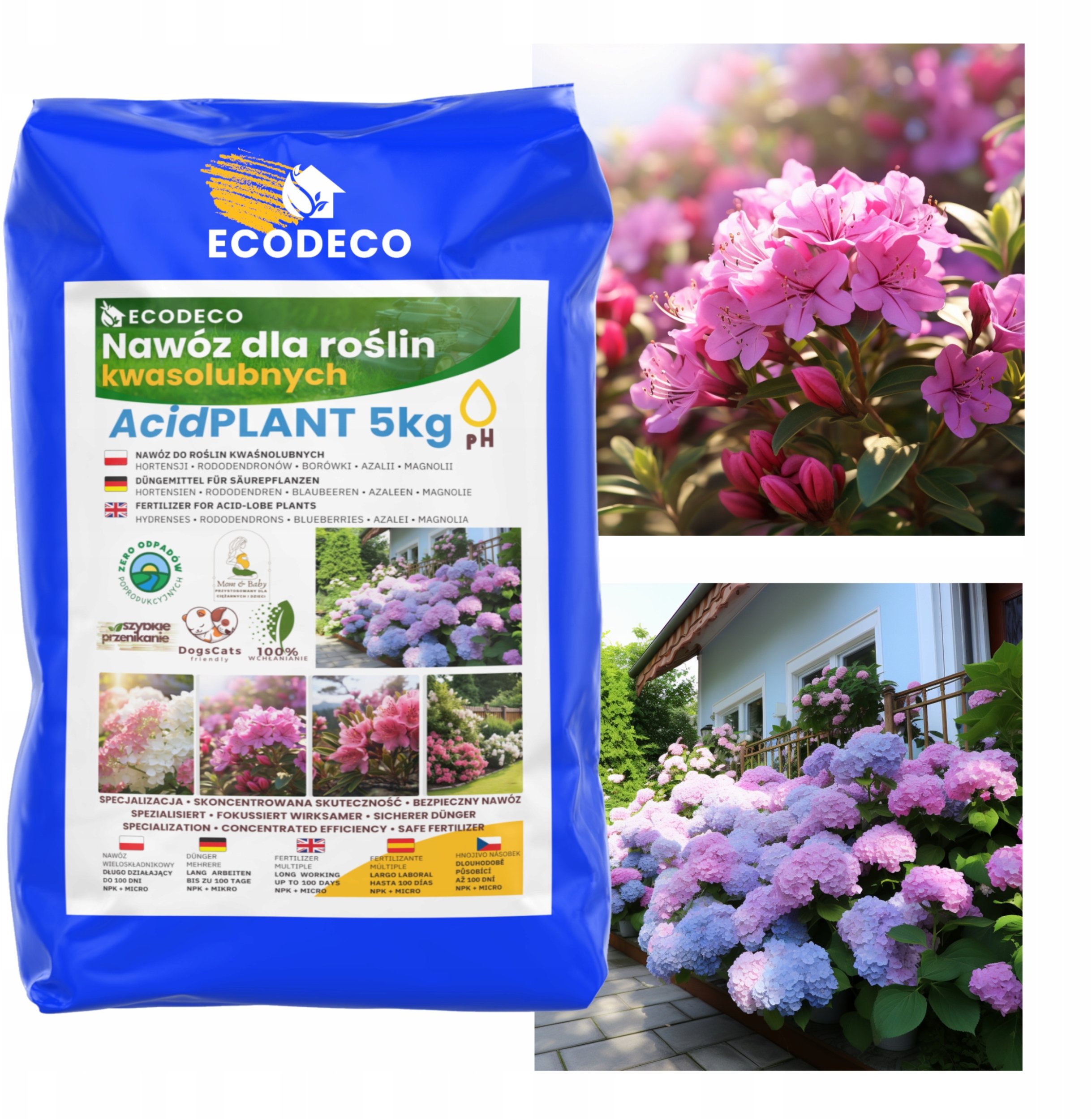 Nawóz Acid Plant Granulat BOR Rośliny Kwasolubne Kwiaty - hortensje - 5 kg