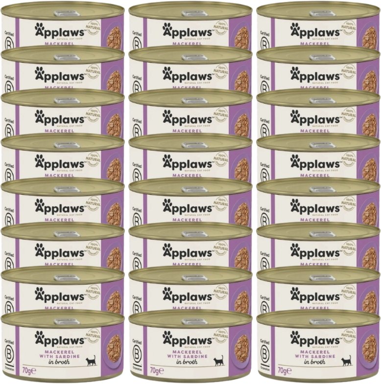 Applaws Cat Makrela i sardynki 24x70g PUSZKA