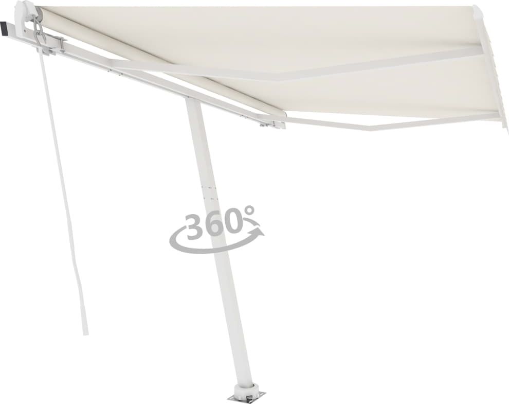 vidaXL Wolnostojąca automatycznie zwijana markiza, 350x250 cm, kremowa