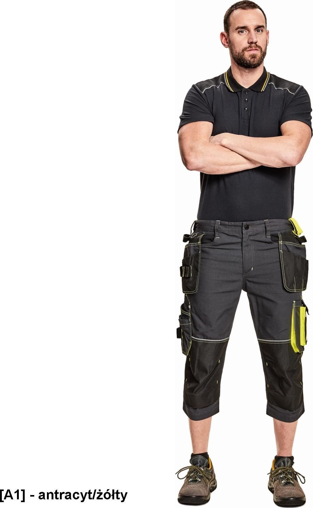 CERVA KNOXFIELD 320 3/4 - spodnie - antracyt/pomarańczowy 60