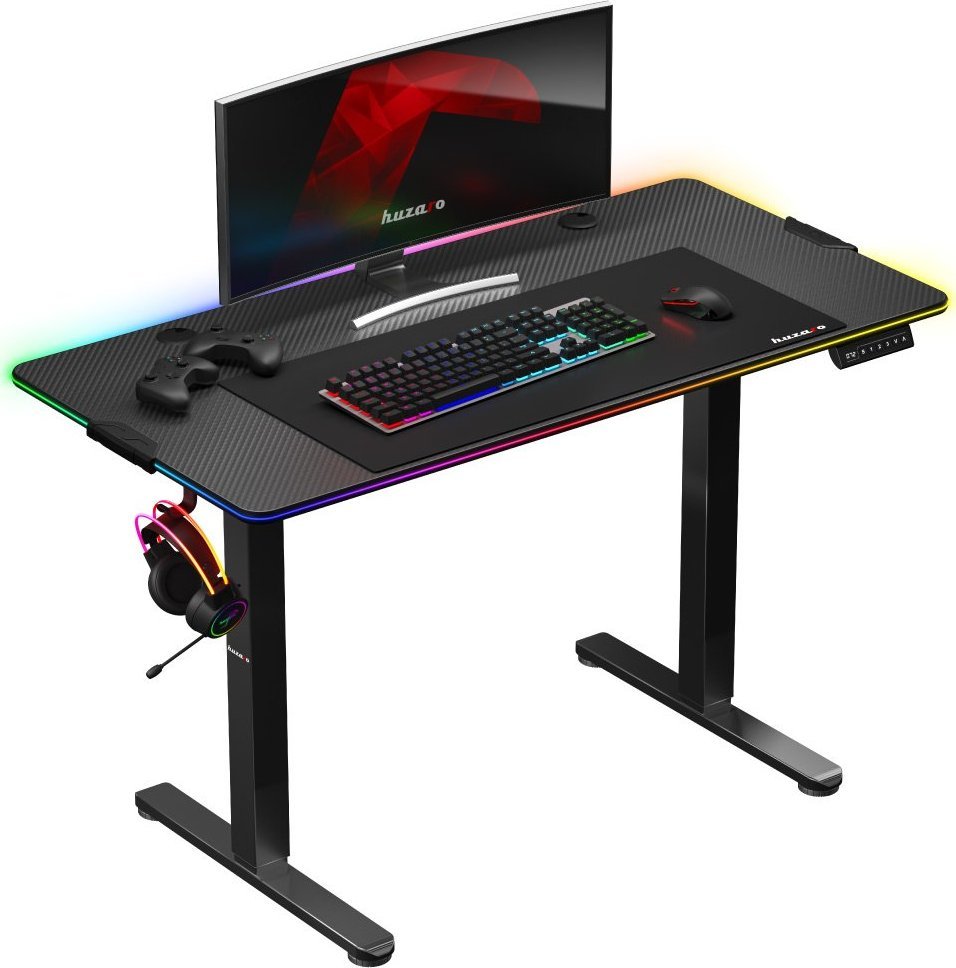 Biurko Huzaro Hero 8.2 RGB Czarne 120 cmx60 cm