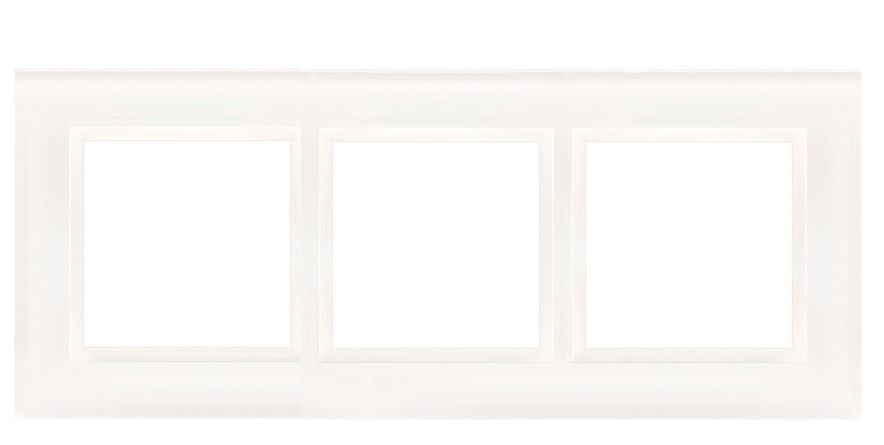 Kontakt-Simon Ramka potrójna szklana biała perła (DRN3/70)