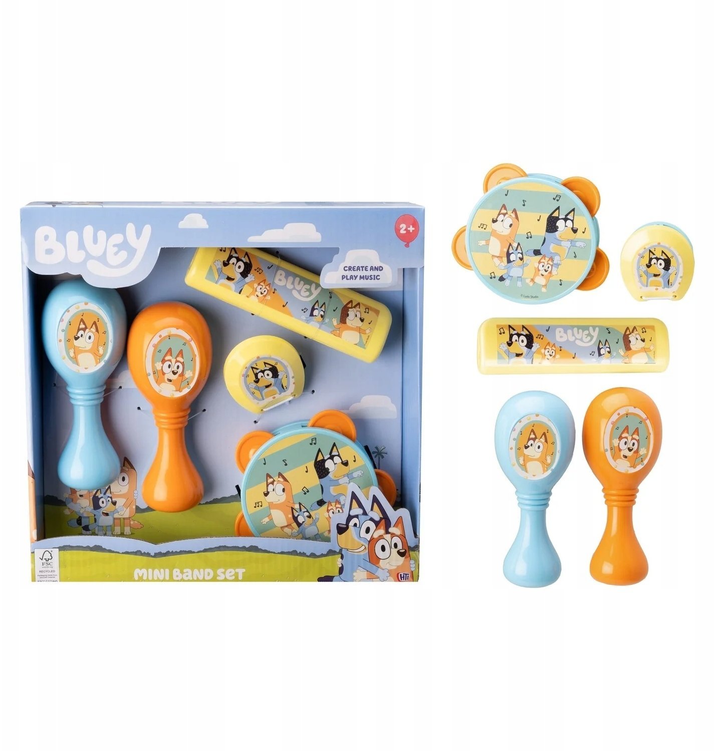 Bino Zestaw instrumentów zabawkowych Bluey Mini Band