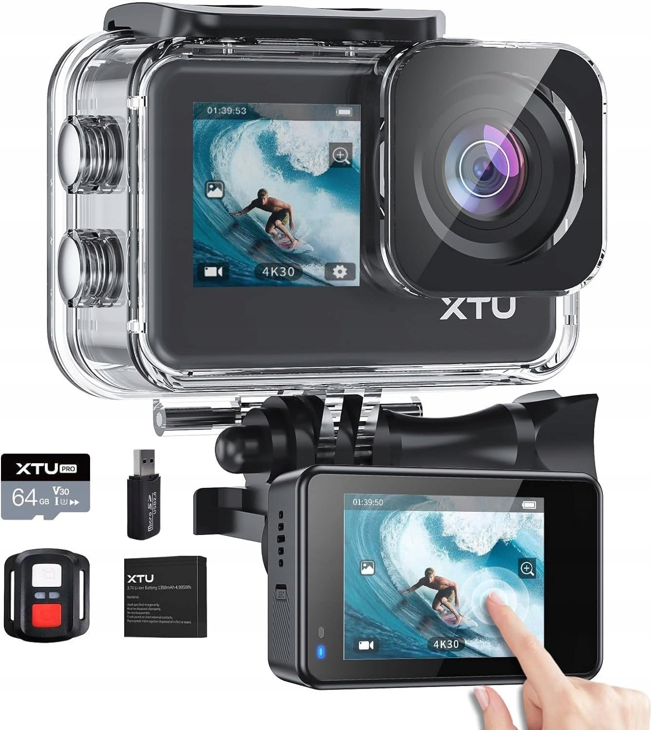 Zestaw XTU S6 Action Cam 4K30FPS wodoszczelna kamera sportowa 20 MP UltraHD