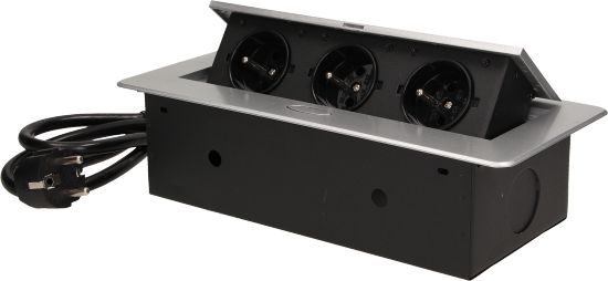 Orno Gniazda wpuszczane w blat 3x230V Srebrne (OR-AE-1337/G)