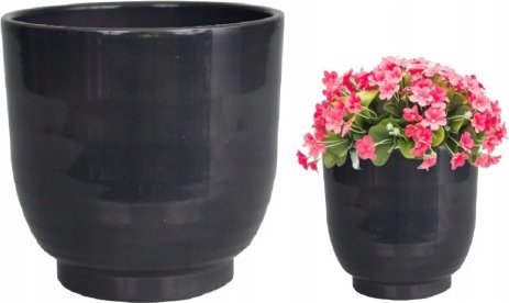 Cermax Osłonka ceramiczna na kwiaty granitowa na nóżce 15 cm Lazur