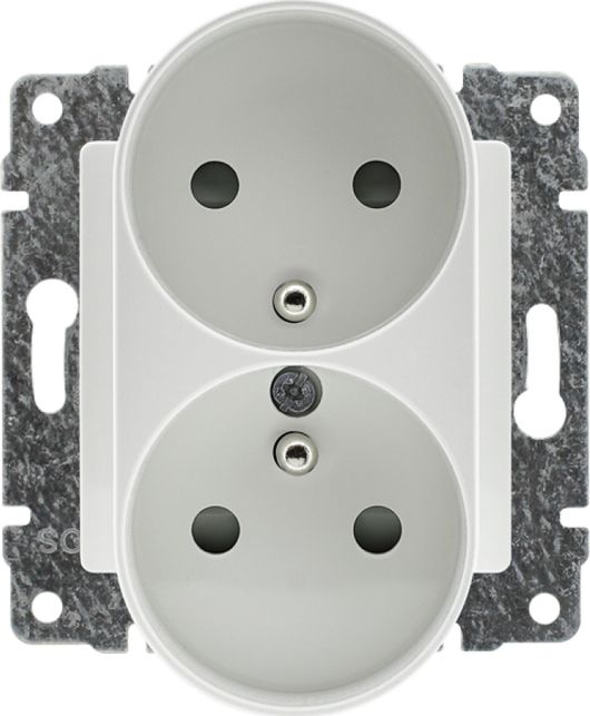 KOS VENA2 Gniazdo podwójne z/u z przesłonami białe 520447