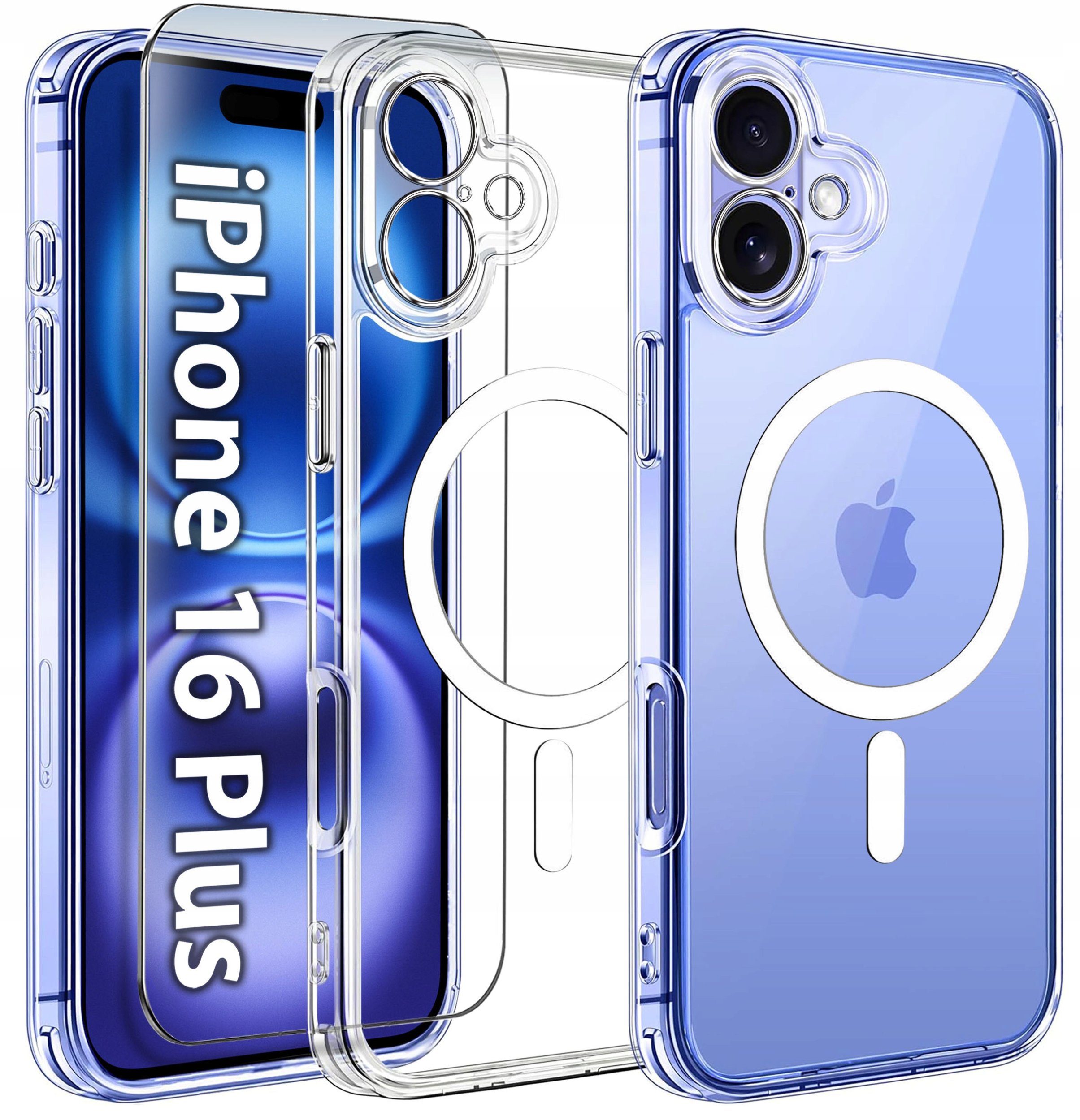 Etui do iPhone 16 Plus WZMACNIANE do MAGSAFE ANTI SHOCK CASE + Szkło 9H