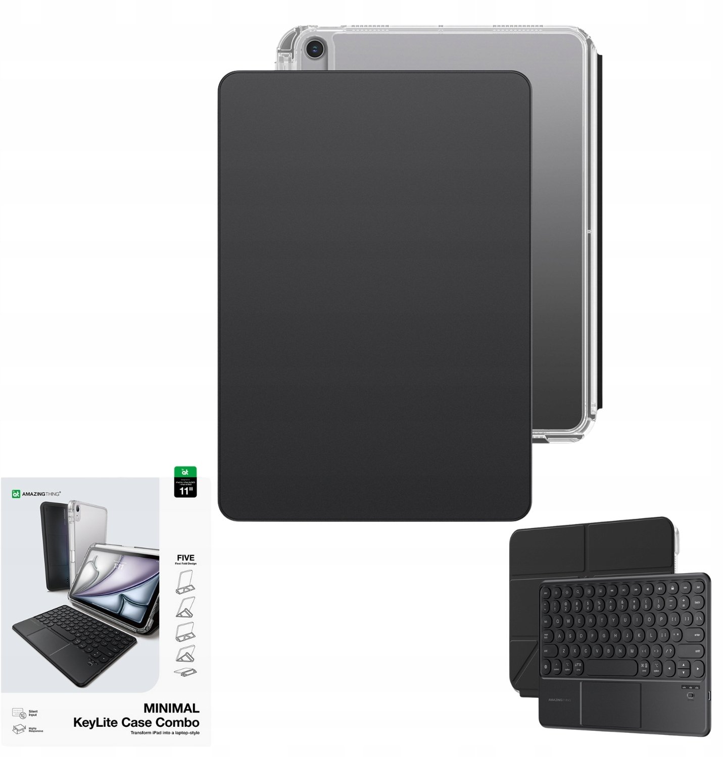 Etui z klawiaturą AMAZINGTHING Minimal Case Keylite Combo na iPad Air M3 13" - czarny