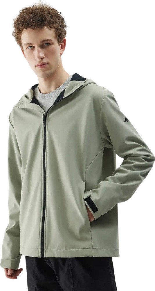 Kurtka męska softshell 4F M324 oliwkowa 4FWSS25TSOFM324 44S M