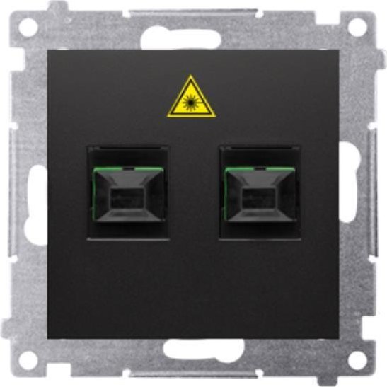 Kontakt-Simon Simon 54 Gniazdo światłowodowe / optyczne podwójne SC/APC (moduł) czarny mat DGS2.01/49