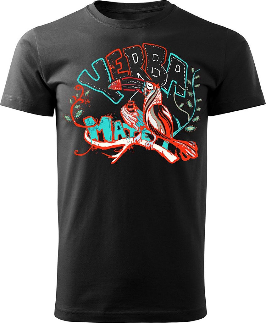 Topslang Koszulka z tukanem Yerba Mate męska czarna REGULAR XL