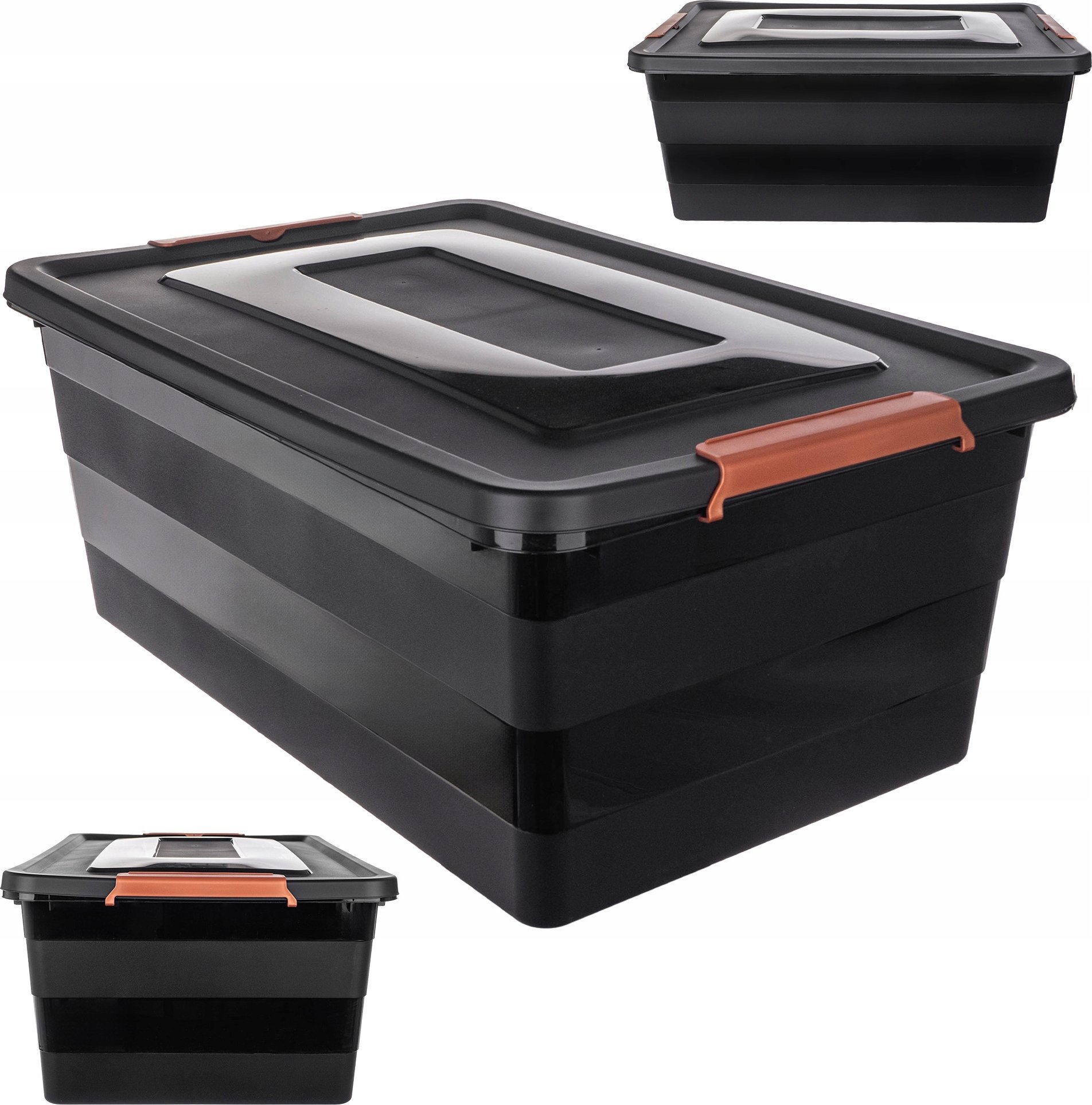 KADAX Pojemnik Z Pokrywą Do Przechowywania 40L Organizer Plastikowy Na Zabawki