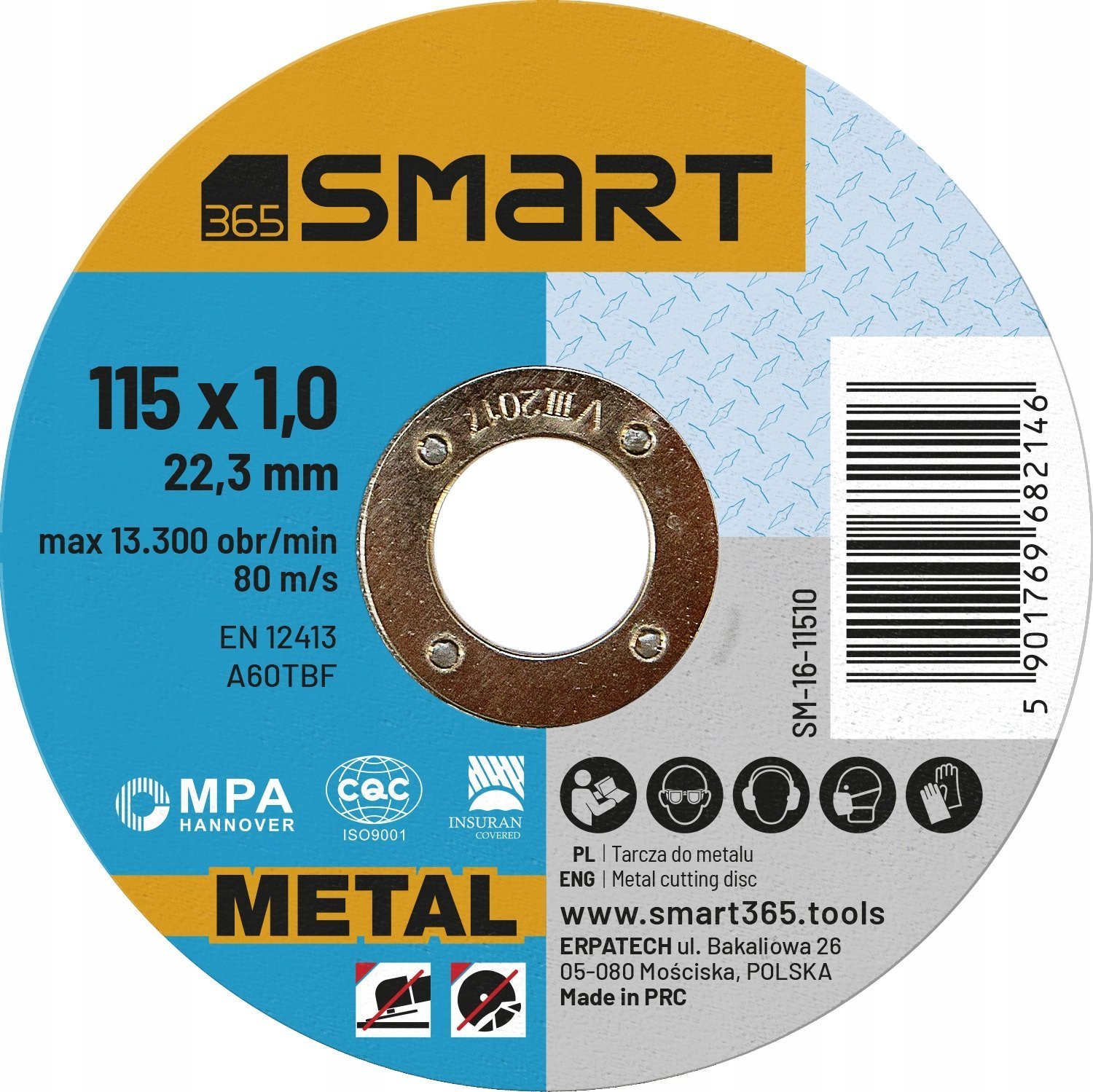 Smart tarcza do cięcia metalu płaska 115x1,0mm smart