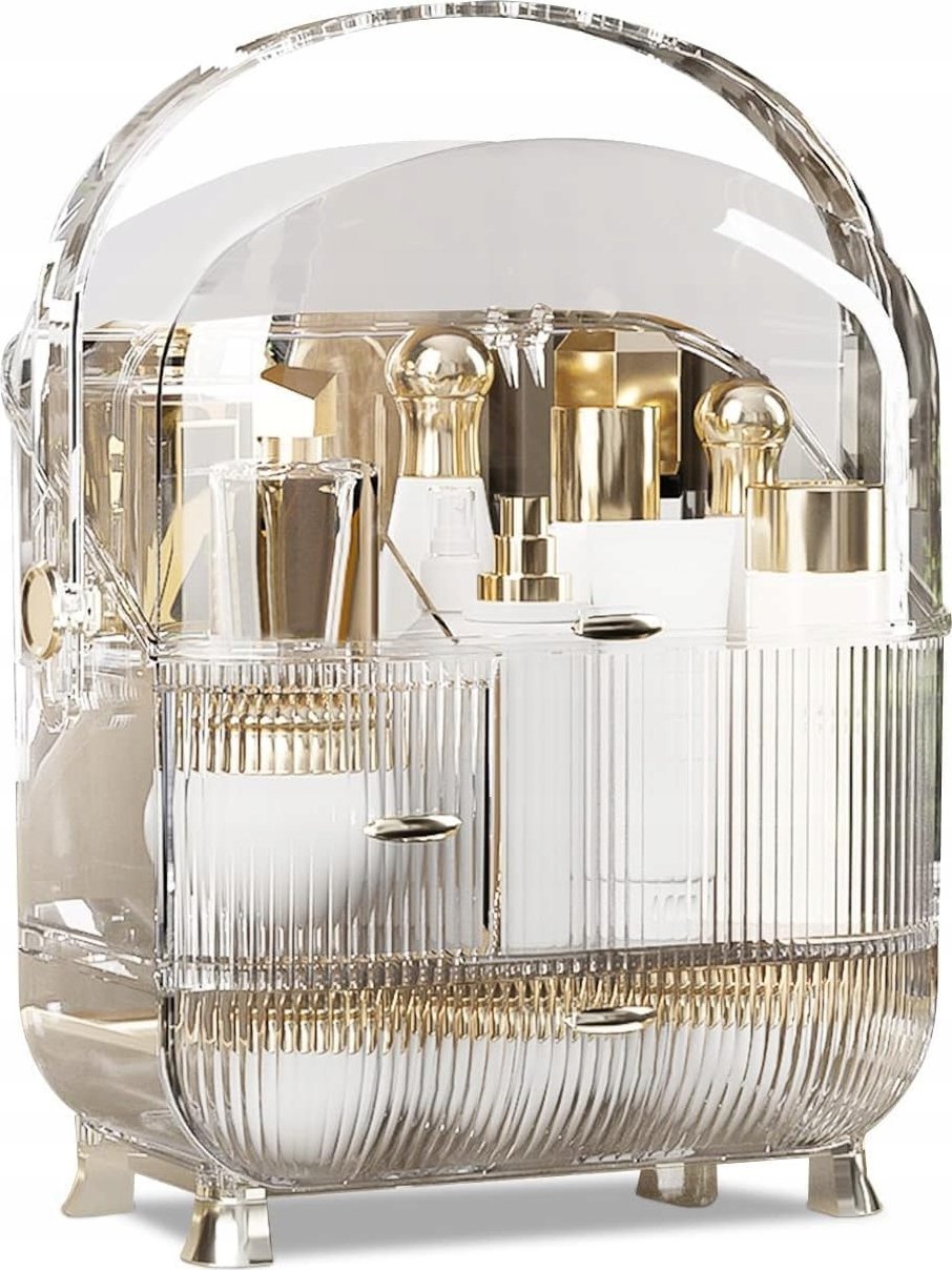 SZKATUŁKA KOSMETYCZKA ORGANIZER KUFEREK NA KOSMETYKI F16 TRANSPARENTNA