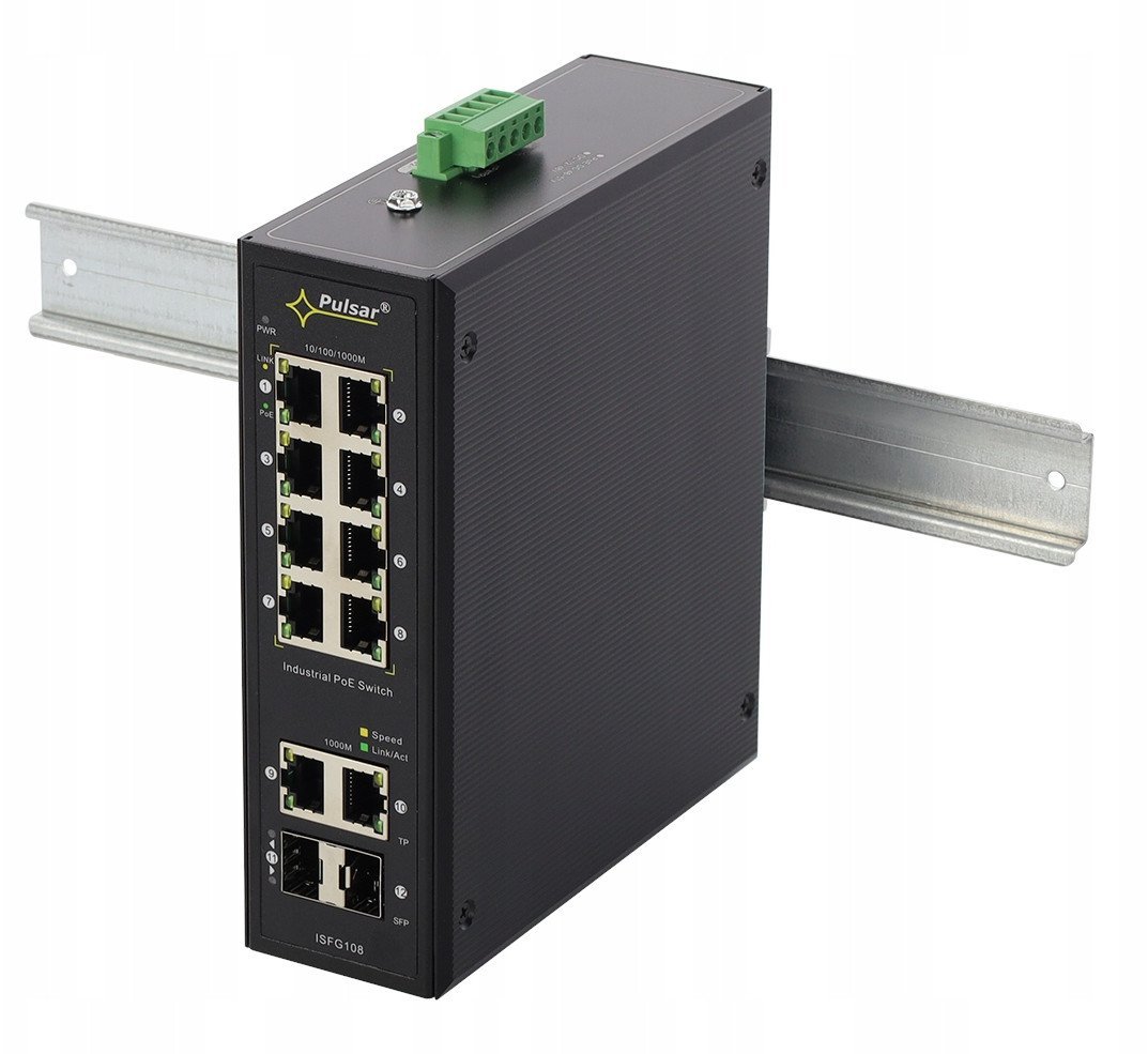 ISFG108 Switch przemysłowy PoE (8xPoE,