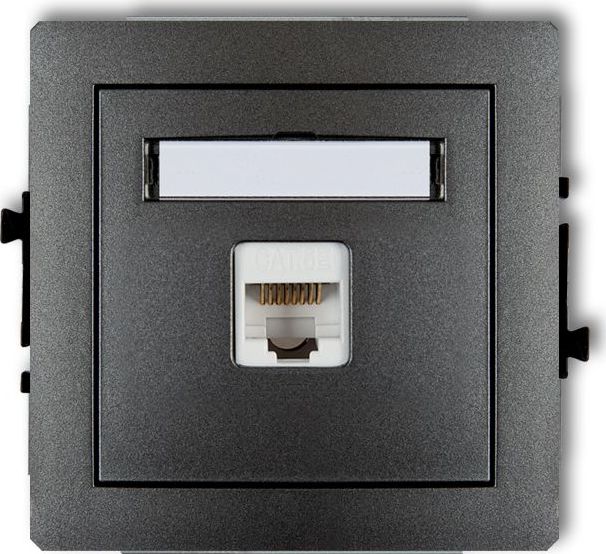 Karlik DECO Gniazda komputerowe pojedyncze 1xRJ45, kat. 5e, 8-stykowy grafitowy 11DGK-1