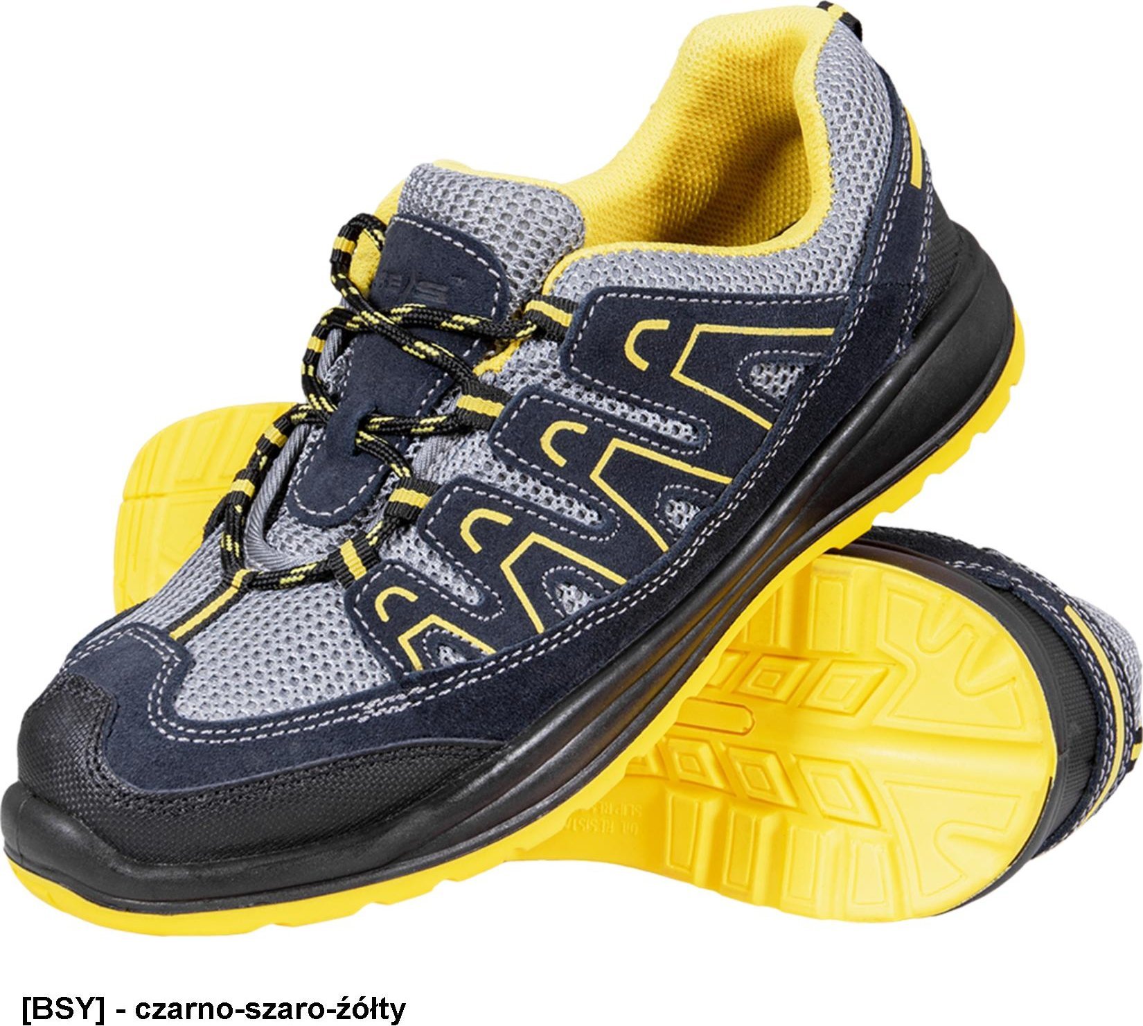 R.E.I.S. BRTITO-P S1 SRC - półbuty bezpieczne TITO, podnosek, skóra zamszowa, podeszwa antypoślizgowa, olejoodporna z poliuretanu 40