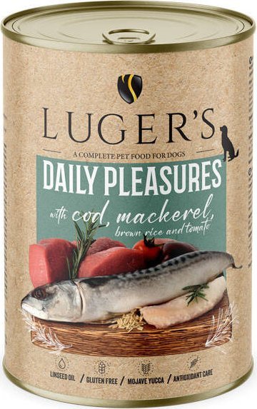 Karma mokra dla psa Luger's Daily Pleasures z dorszem, makrelą, pomidorem i ryżem brązowym 400 g