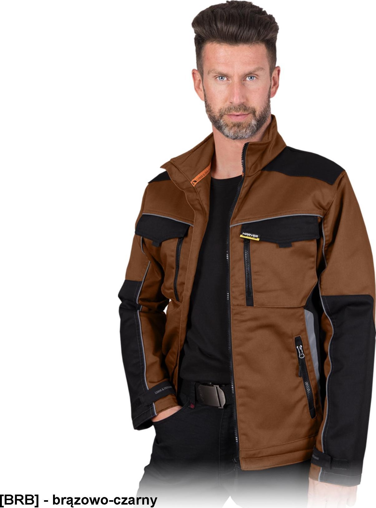 R.E.I.S. HARVER-J - Bluza ochronna HARVER - brązowo-czarny 3XL