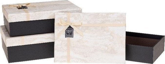 Pudełko prezentowe z kokardą 3szt marmur ROZETTE