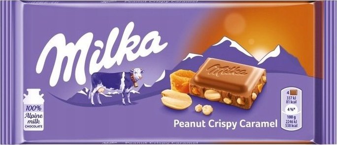 Milka Czekolada mleczna chrupiący orzeszek ziemny i karmel 90 g